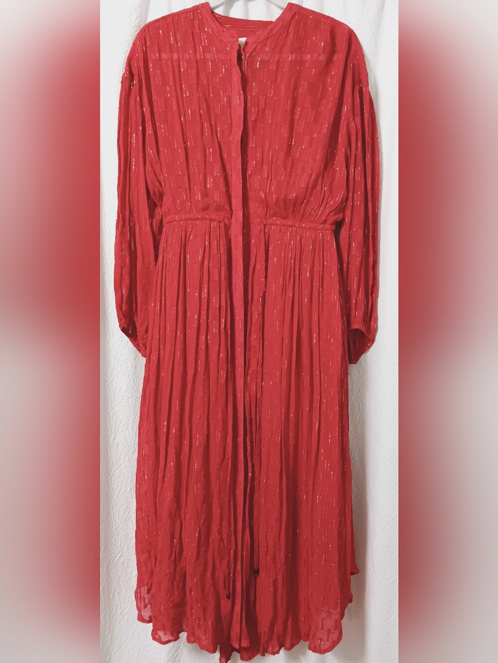 Anthropologie Allene Shimmer Maxi Dress With Pockets Size S - Picture 4 of 14